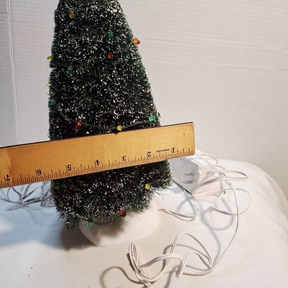 Pre-Lit Miniature Christmas Tree With LED Lights & Snow-Frosted Look 10-Inch Tal - Picture 5 of 8